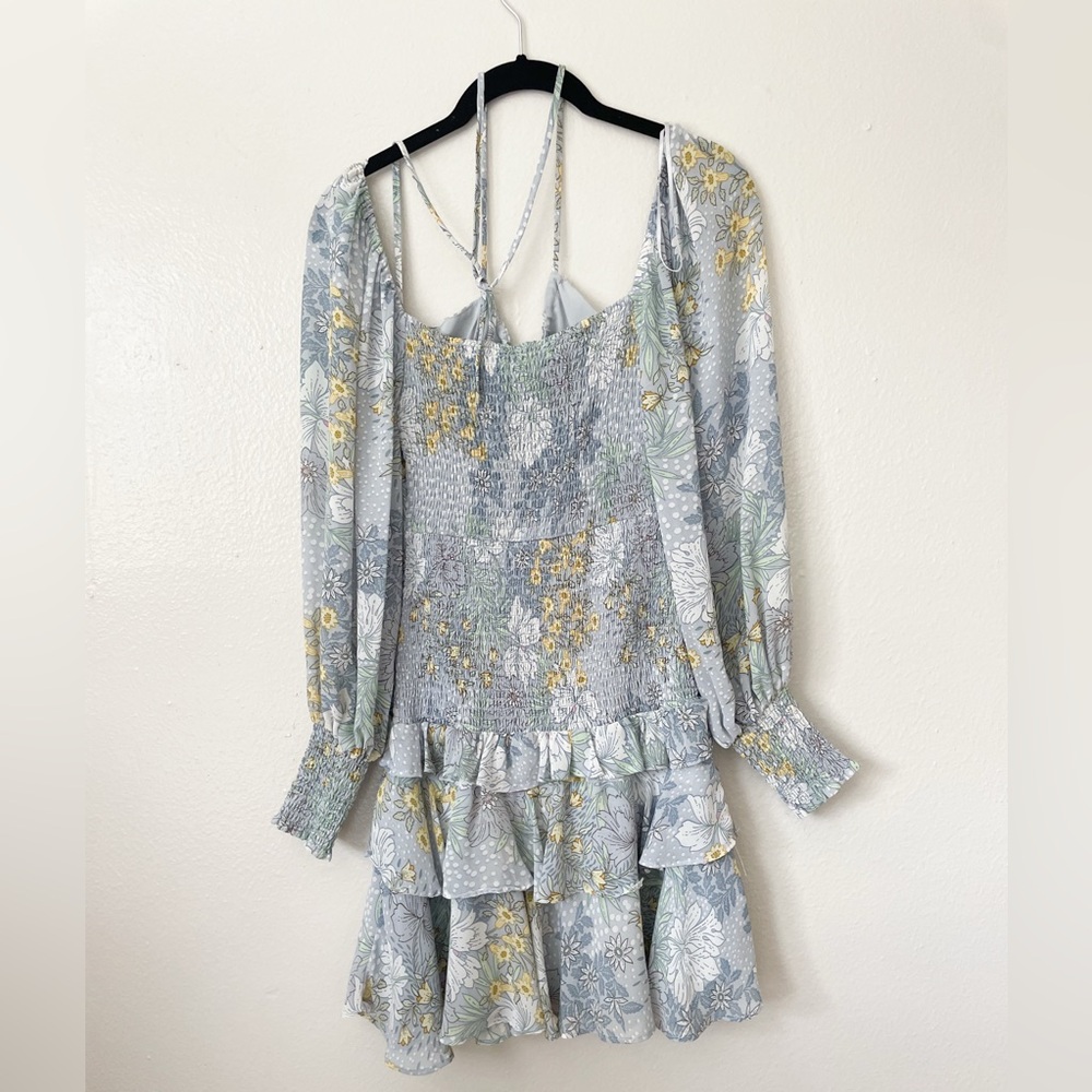 ASTR the Label Marietta Floral Print Smocked Tiered Ruffle Mini Dress - Picture 3 of 7